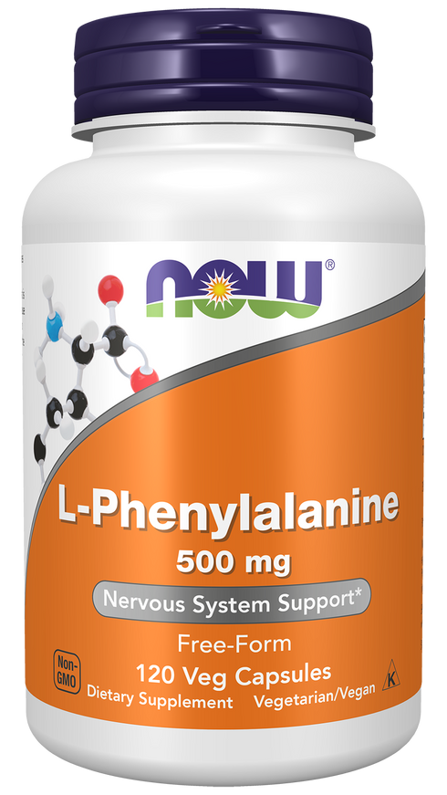 L-Phenylalanine 500mg 120 Capsules-NOW Supplements-Matakana Pharmacy
