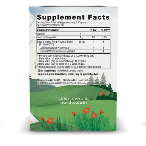 Baby's Nordic Flora Probiotic Powder 30 packets-Nordic Naturals-Matakana Pharmacy