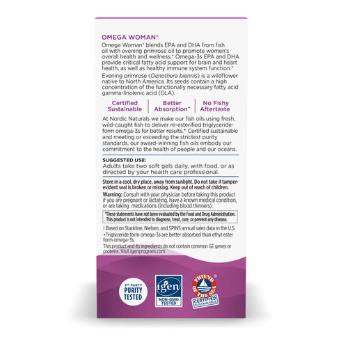 Omega Woman - Lemon 120 Soft Gel Caps-Nordic Naturals-Matakana Pharmacy