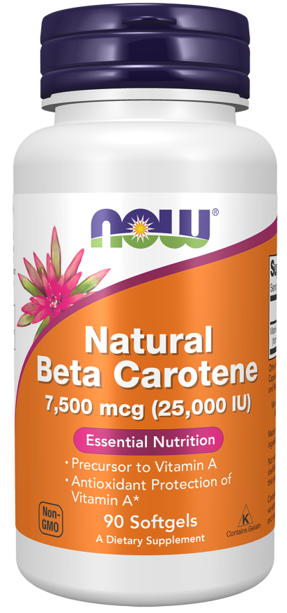 Beta-Carotene 25,000iu (Algae) 90sgcaps-NOW Supplements-Matakana Pharmacy