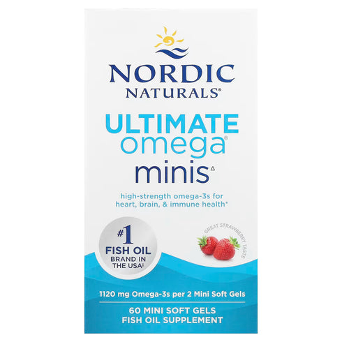Ultimate Omega 2X Mini - Strawberry (formerly Ultimate Omega Minis) 60 Soft Gel Caps-Nordic Naturals-Matakana Pharmacy