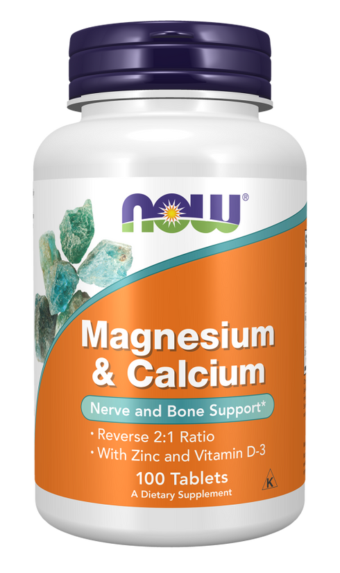 Magnesium & Calcium Tablets with D3 & Zinc 100s-NOW Supplements-Matakana Pharmacy