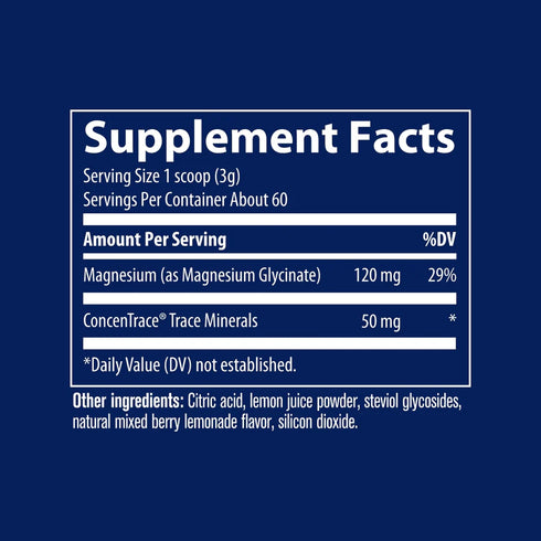 Magnesium Glycinate Powder - Mixed Berry Lemonade 180g-Trace Minerals-Matakana Pharmacy