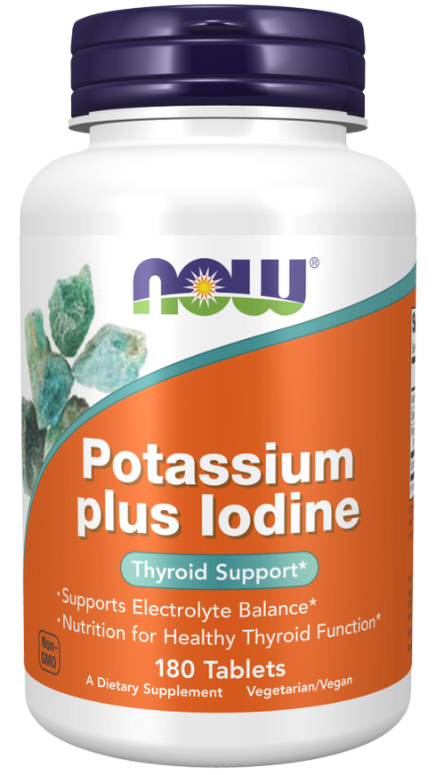 Potassium plus Iodine 180 Tablets-NOW Supplements-Matakana Pharmacy
