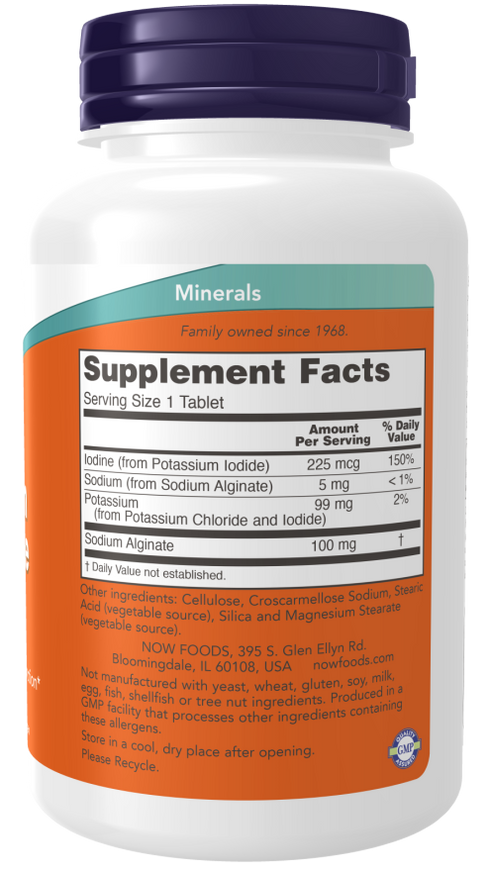 Potassium plus Iodine 180 Tablets-NOW Supplements-Matakana Pharmacy