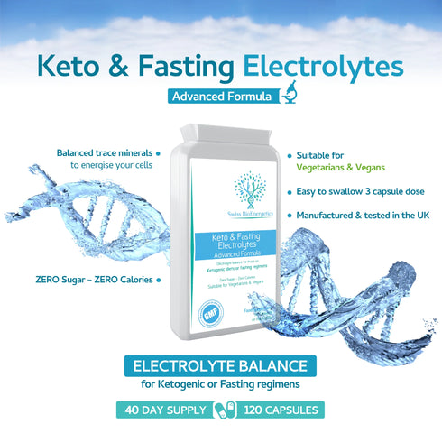Keto & Fasting Electrolytes Zero Sugar 120 Capsules-Swiss Bioenergetics-Matakana Pharmacy