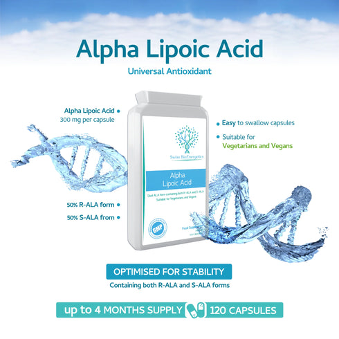 Alpha Lipoic Acid Dual Form 300mg 120 Capsules-Swiss Bioenergetics-Matakana Pharmacy