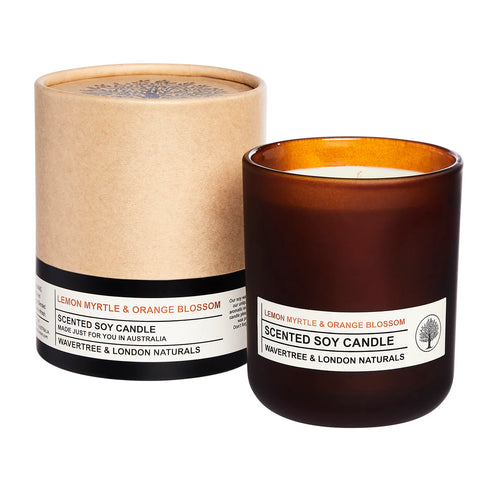 Natural Candle Lemon Myrtle & Orange Blossom 270g-Wavertree & London-Matakana Pharmacy