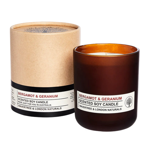 Natural Candle Bergamot & Geranium 270g-Wavertree & London-Matakana Pharmacy
