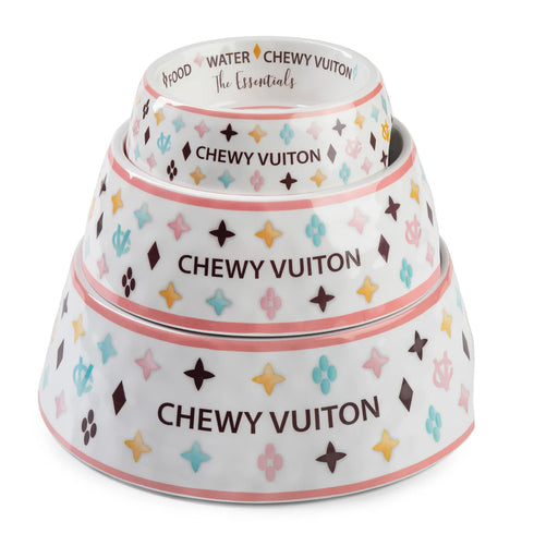 White Chewy Vuiton Dog Bowl Medium-Haute Diggity Dog-Matakana Pharmacy