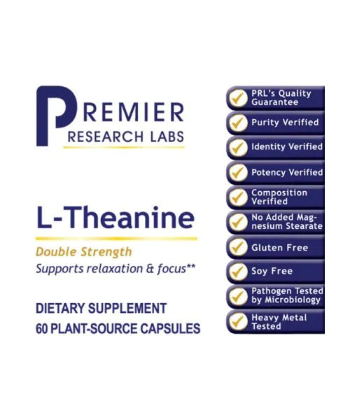 L-Theanine 60 Capsules-Premier Research Labs-Matakana Pharmacy