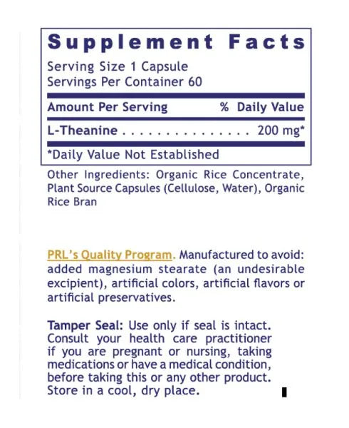 L-Theanine 60 Capsules-Premier Research Labs-Matakana Pharmacy