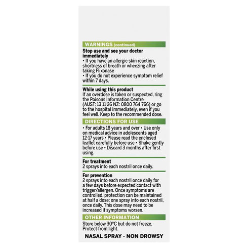 Flixonase 24hour Nasal Spray 120 Sprays-GSK-Matakana Pharmacy