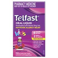 TELFAST Oral Liq Susp Kid/Rasp 150ml-Telfast-Matakana Pharmacy