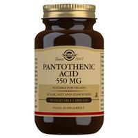 SOLGAR Pantothanic Acid 550mg 50 Caps-Solgar-Matakana Pharmacy