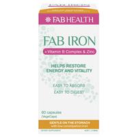 Fab Iron + Vitamin B Complex & Zinc 60 Capsules-Fab Iron-Matakana Pharmacy