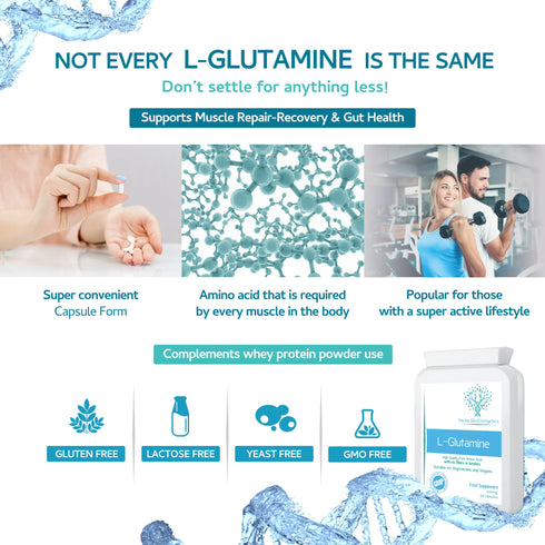 L-Glutamine 500mg 90 Capsules-Swiss Bioenergetics-Matakana Pharmacy