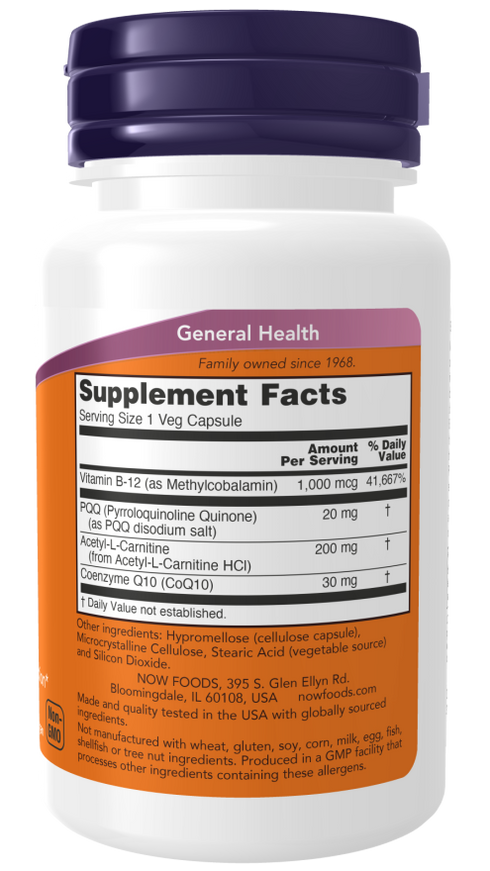 Image of PQQ Energy 30vcaps supplement facts