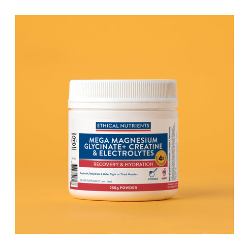 Ethical Nutrients Mega Magnesium Glycinate+ Creatine & Electrolytes 250g berry powder