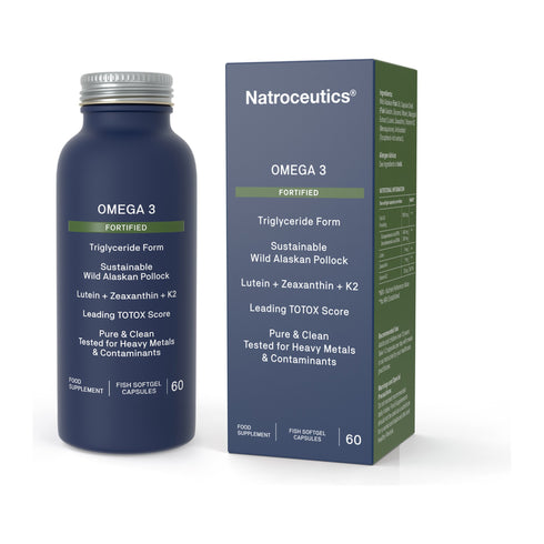 Omega 3 Fortified with Lutein, Zeaxanthin + Vitamin K2 60 Softgel Capsules by Natroceutics