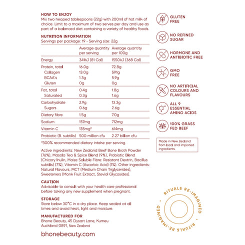 Mother's Beauty Broth Vanilla Chai Haven 418g