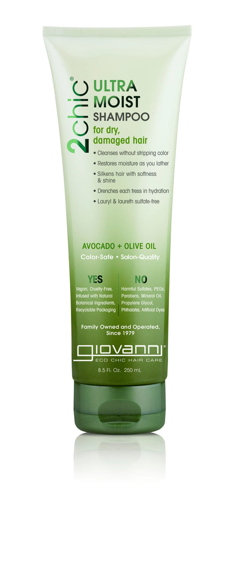 2CHIC Ultra Moist Shampoo Avocado 250ml-GIOVANNI-Matakana Pharmacy