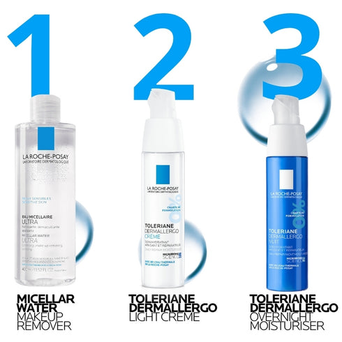 Toleriane Micellar Water 400ml shown with usage information