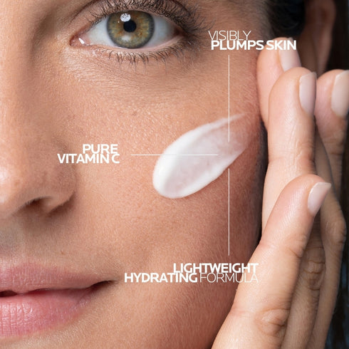 Redermic Vitamin C Firming Moisturiser 40ml shown with usage information