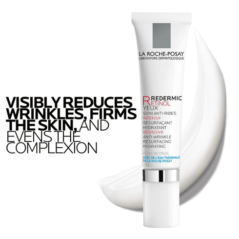 Redermic R Retinol Eye Cream 15ml shown with usage information