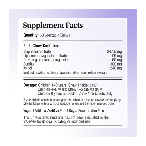 Phytopure Kids Magnesium Chews 60 Chews by Phytoceutics