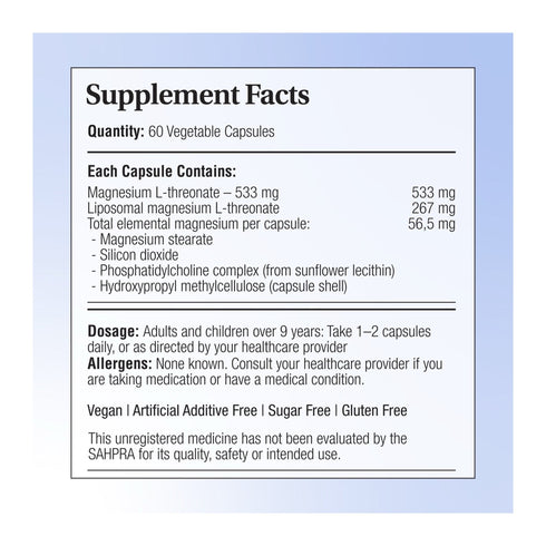 Phytopure Magnesium L-Threonate Advanced 60 Capsules by Phytoceutics