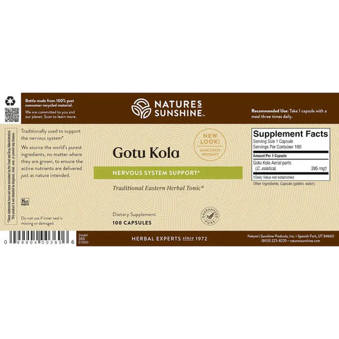 Gotu Kola 100 Capsules-Matakana Pharmacy