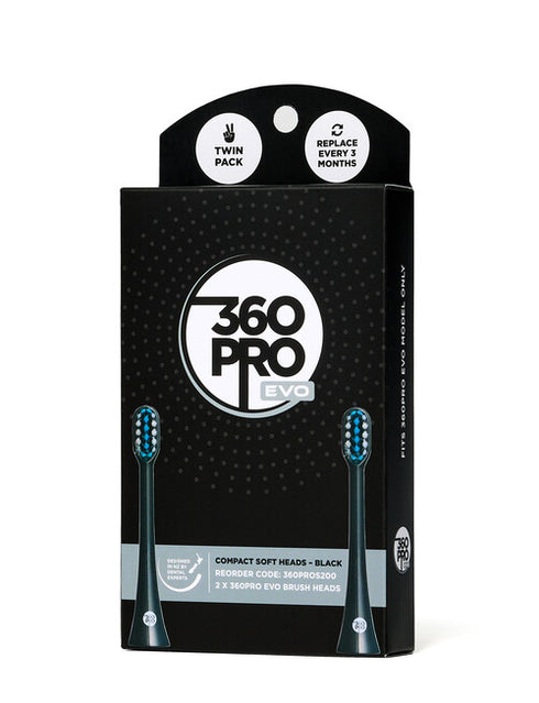 360PRO EVO HEADS COMPACT SOFT - BLACK - 2 PACK-Matakana Pharmacy