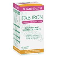 Fab Iron + Vitamin B Complex & Zinc 60 Capsules-Fab Iron-Matakana Pharmacy
