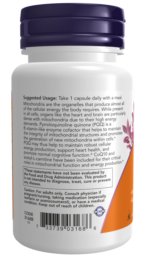 Image of PQQ Energy 30vcaps suggested usage