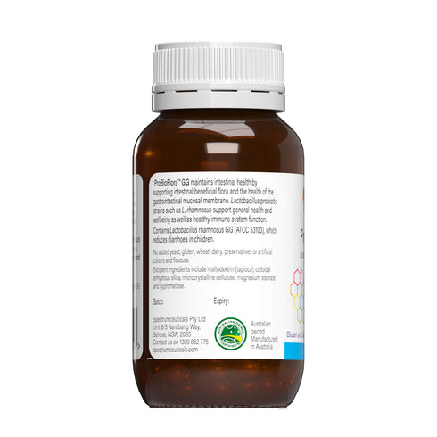 Image of ProBioFlora GG 60 caps side of bottle