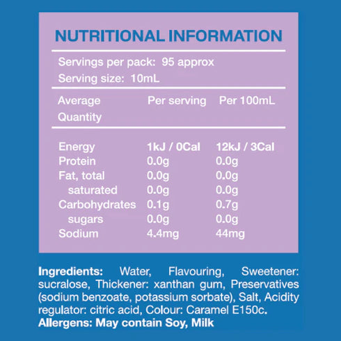 Zero Sugar Vanilla Syrup 950ml-Low Carb Emporium-Matakana Pharmacy