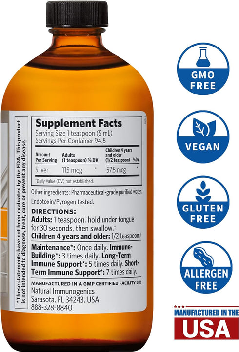 Image of Argentyn 23 473ml Economy Size Liquid supplement facts