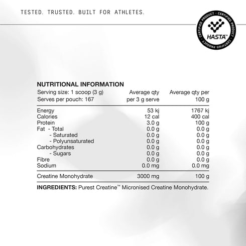 Switch Perform HASTA Purest Creatine 500g-Switch Nutrition-Matakana Pharmacy