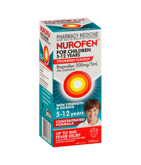 NUROFEN Children Liquid Strawberry 100ml-Matakana Pharmacy