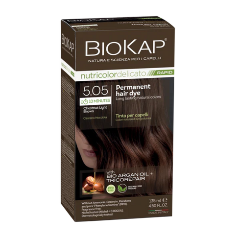 Delicato Rapid Natural Permenant Hair Dye 5.05 Chestnut Brown 135ml Matakana Pharmacy