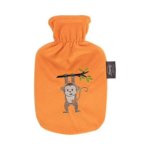 Hot Water Bottle Plush Cover Monkey Orange 0.8L-FASHY-Matakana Pharmacy