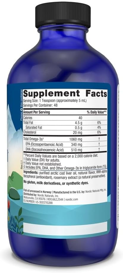Arctic Cod Liver Oil Liquid Orange 237ml-Nordic Naturals-Matakana Pharmacy