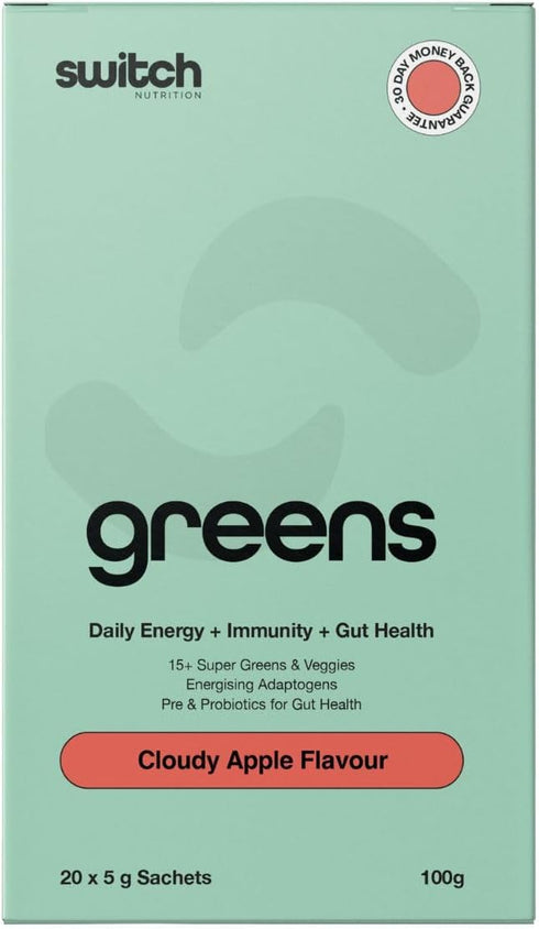 Switch Greens 20 Sachets | Cloudy Apple-Switch Nutrition-Matakana Pharmacy