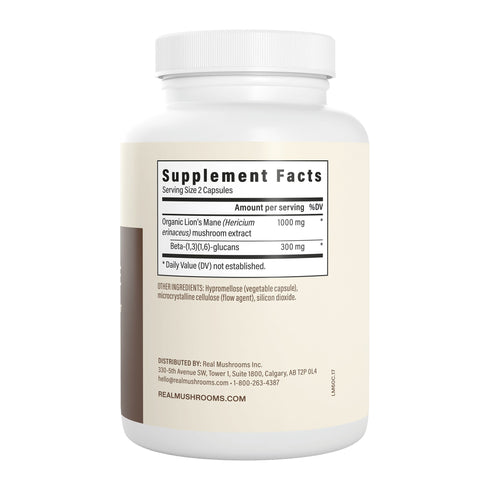 Lion's Mane Extract 120 Capsules by Real Mushrooms