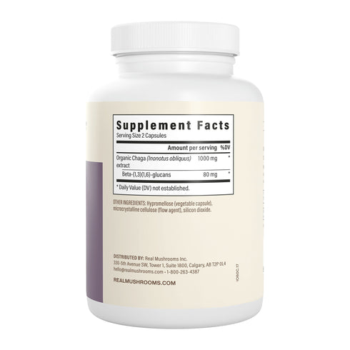 Chaga Extract 120 Capsules by Real Mushrooms
