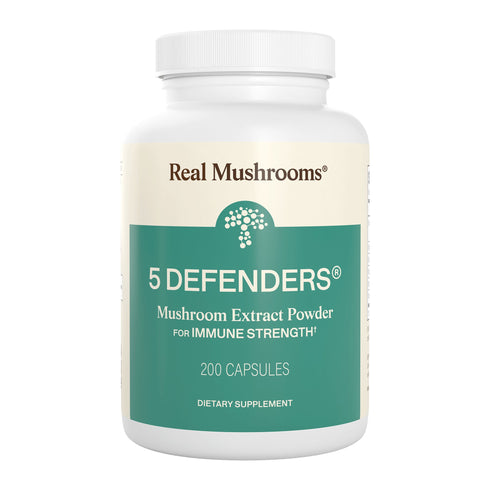 5 Defenders 200 Capsules by Real Mushrooms