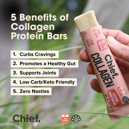 Collagen Protein Bar Cashew Shortbread Box 12 x 45g-Chief-Matakana Pharmacy