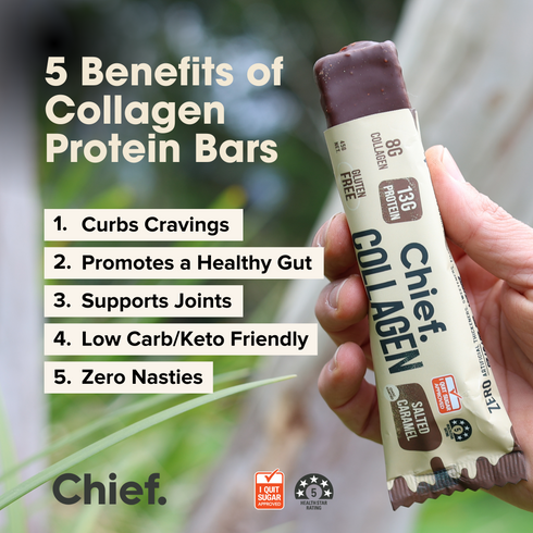 Collagen Protein Bar Choc Salted Caramel Box 12 x 45g-Chief-Matakana Pharmacy