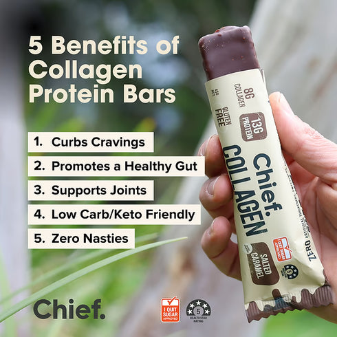 Collagen Protein Bar Choc Salted Caramel 45g-Chief Nutrition-Matakana Pharmacy